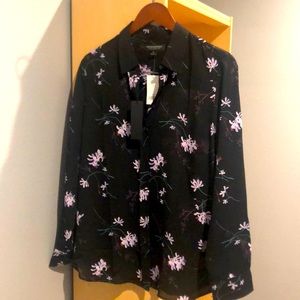 Banana Republic Black Floral Blouse